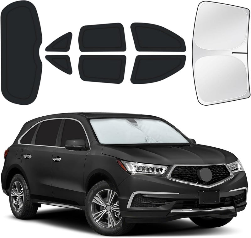 JASVIC for Acura MDX 2014-2020 Car Window Shades, 8pcs Privacy Sun Shade Set for Front Windshield Side and Rear Windows, Full Window Covers Keeps Vehicle Cool for Camping Napping - Image 1